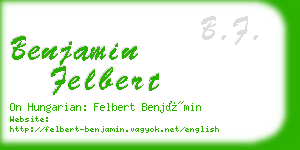 benjamin felbert business card